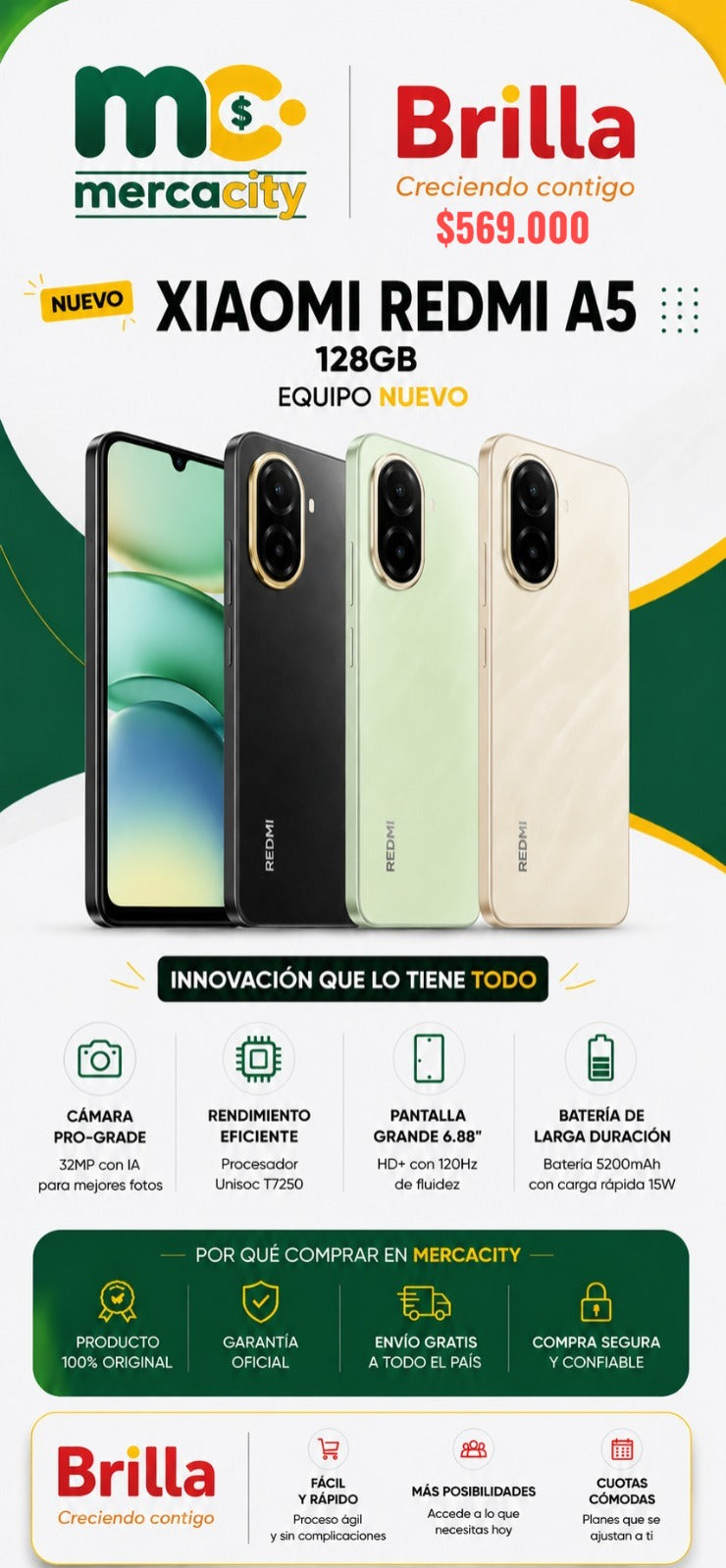 Xiaomi Redmi A5 128GB | Rendimiento Inteligente y Gran Batería al Mejor Precio