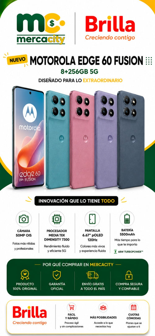 Motorola Edge 60 Fusion 5G 256GB | Potencia, Diseño y Rendimiento Extraordinario