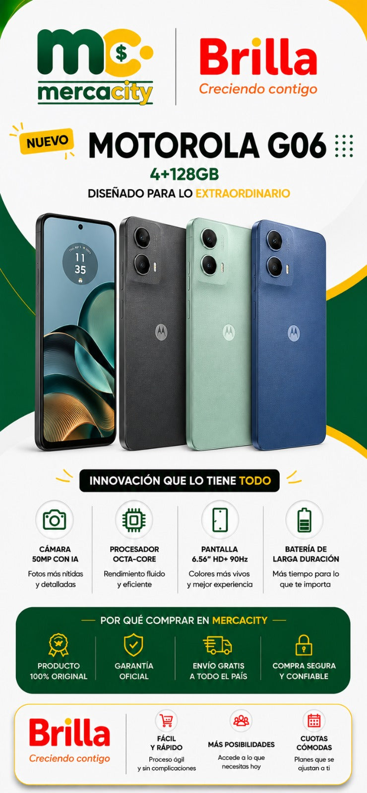 Motorola G06 128GB | Rendimiento, Estilo y Tecnología para tu Día a Día