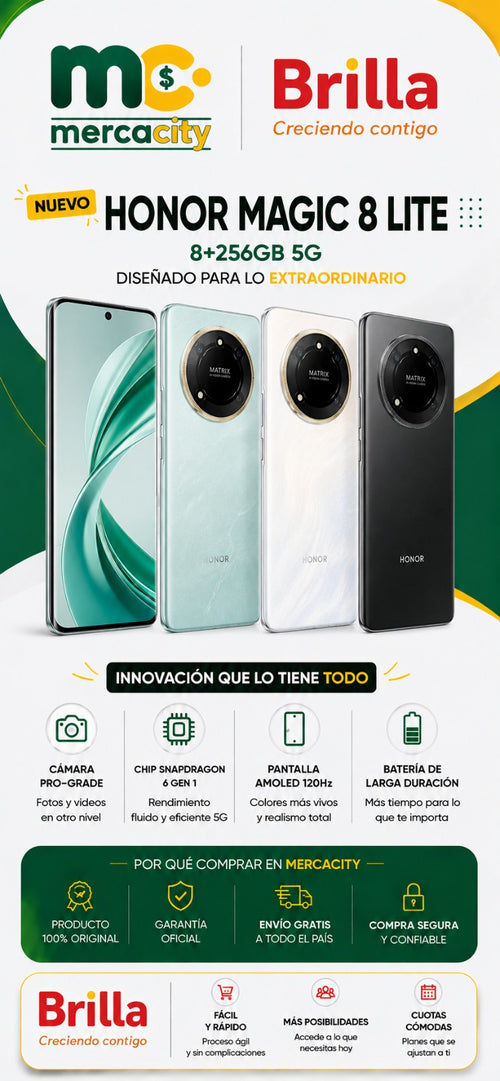 Honor Magic 8 Lite 5G 256GB | Elegancia, Potencia y Tecnología Premium