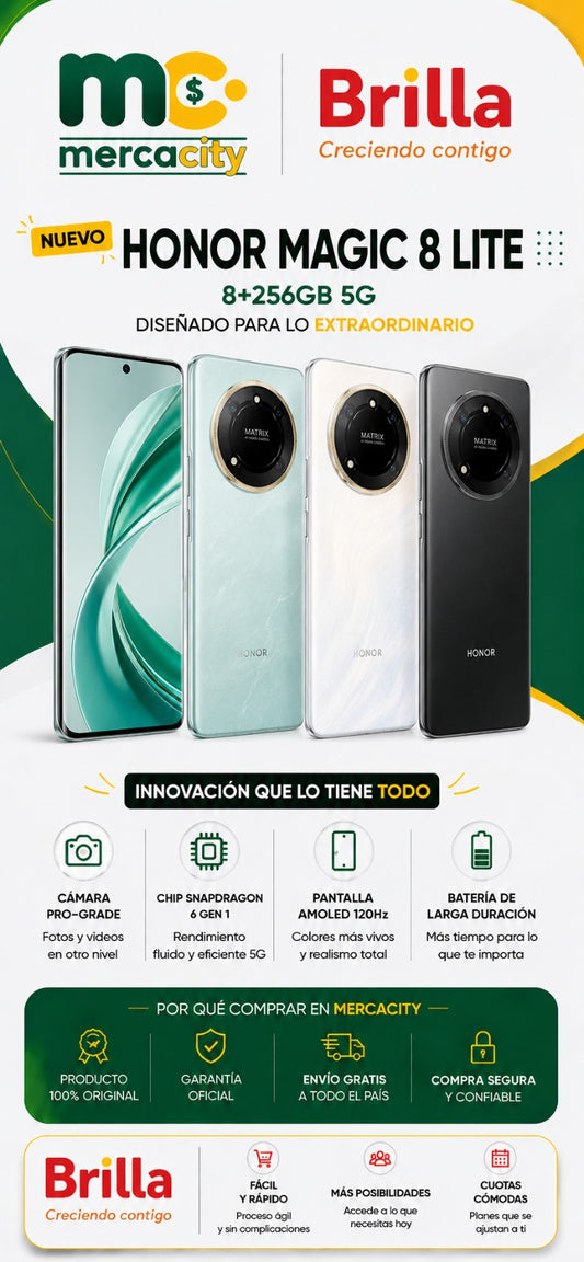 Honor Magic 8 Lite 5G 256GB | Elegancia, Potencia y Tecnología Premium