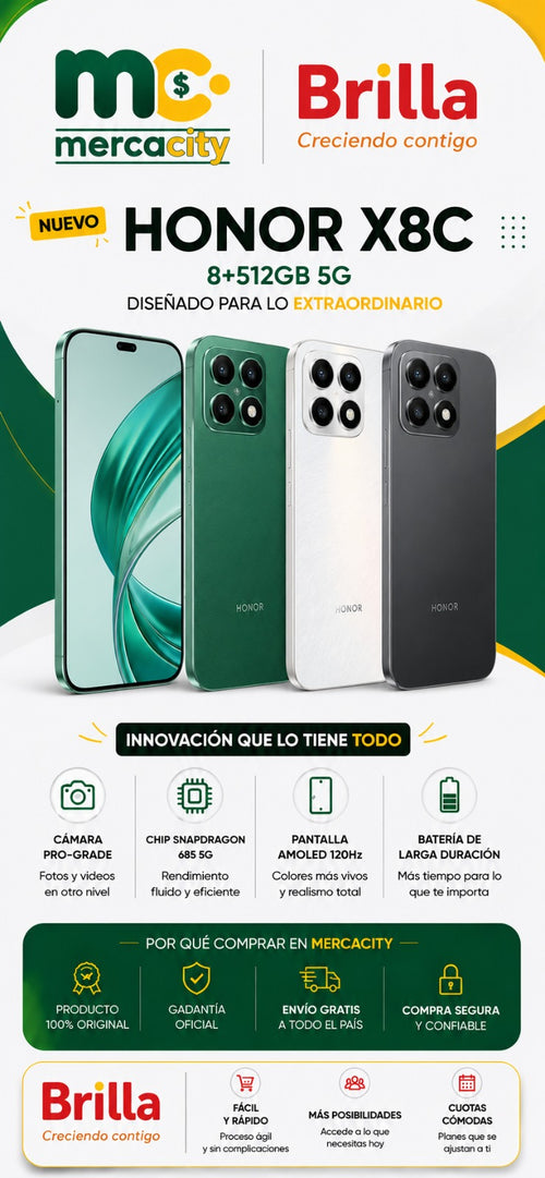 Honor X8C 5G 512GB | Potencia Premium, Máximo Almacenamiento y Diseño Elegante