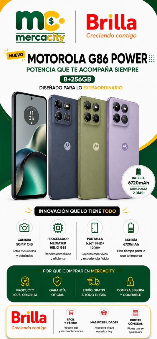 Motorola G86 Power 256GB | Batería Ultra Potente y Rendimiento Superior