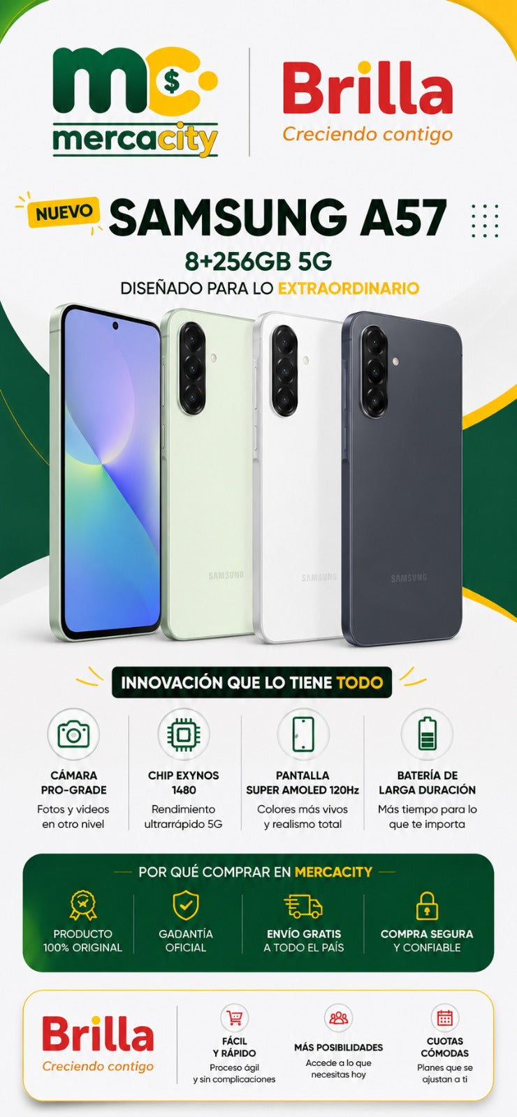 Samsung A57 5G 256GB | Rendimiento Premium y Experiencia Ultra Fluida