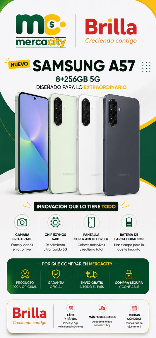 Samsung A57 5G 256GB | Rendimiento Premium y Experiencia Ultra Fluida