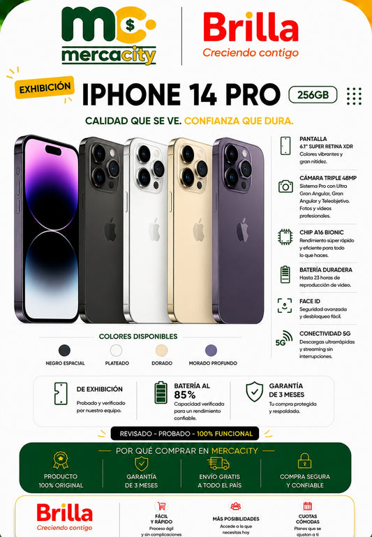 iPhone 14 Pro 256GB | Potencia Pro, Cámara Avanzada y Rendimiento Apple