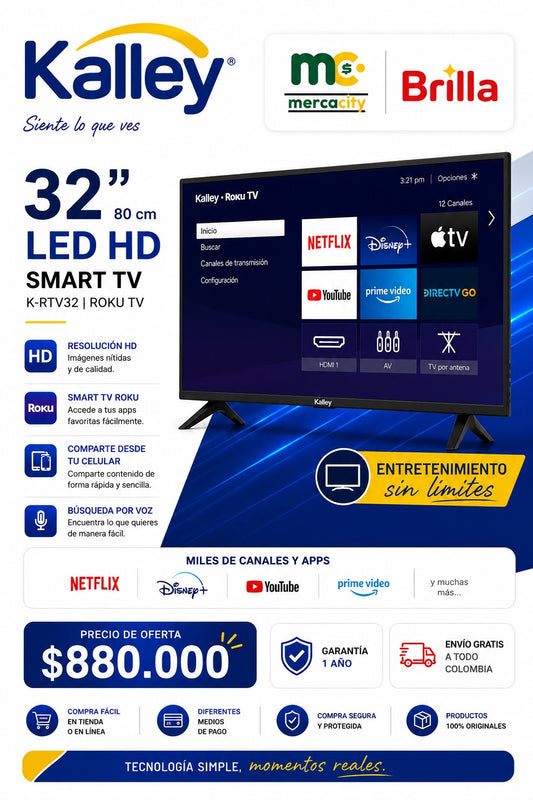 TELEVISOR  KALLEY 32" PULGADAS LED HD SMART TV