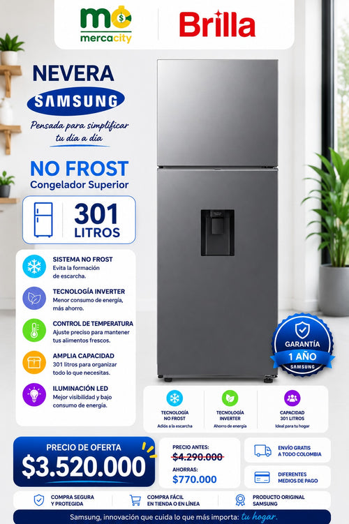 Nevera samsung NO FROST 301 LITROS