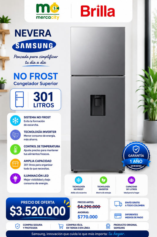 Nevera samsung NO FROST 301 LITROS