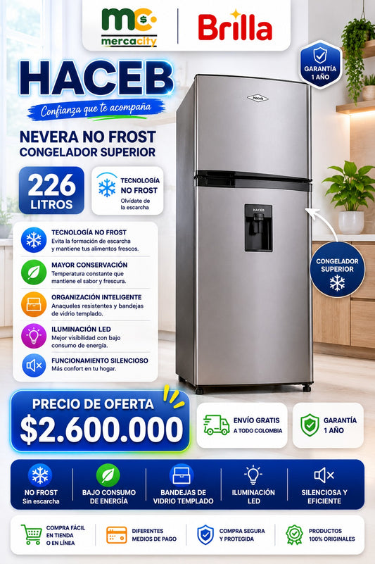 NEVERA HACEB NO FROST 226 LITROS