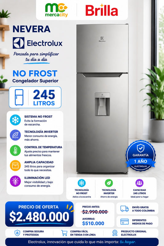 NEVERA ELECTROLUX NO FROST 245 LITROS