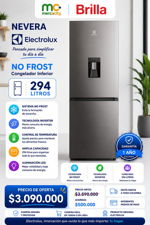 NEVERA ELECTROLUX NO FROST 294 LITROS