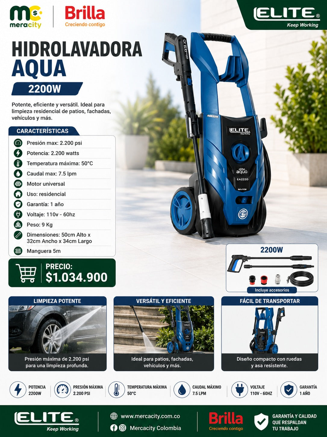 HIDROLAVADORA AQUA 2200W