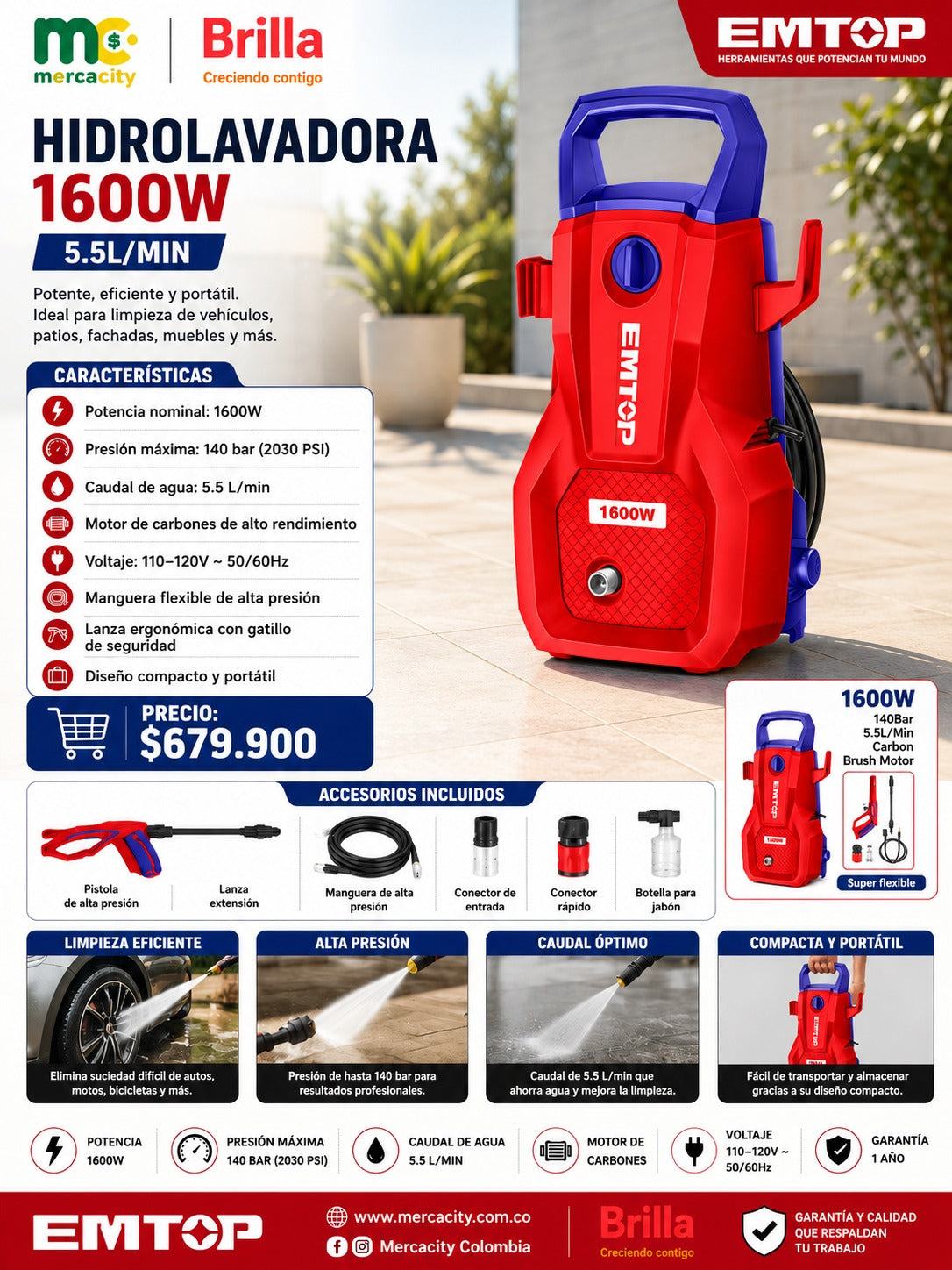 HIDROLAVADORA 1600W