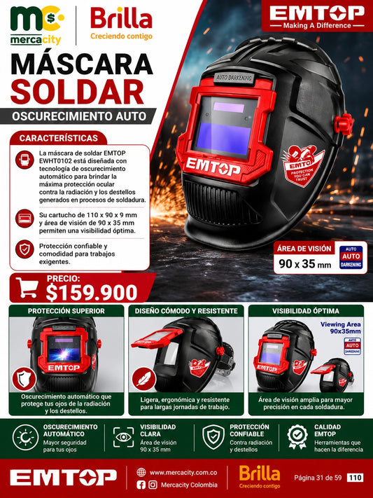 MASCARA SOLDAR AUTO OSCURECIMIENTO