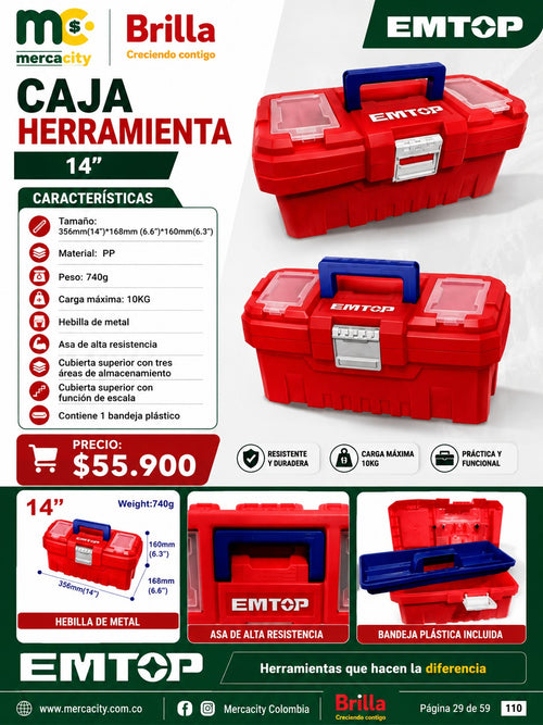 CAJA HERRAMIENTA 14" EMTOP