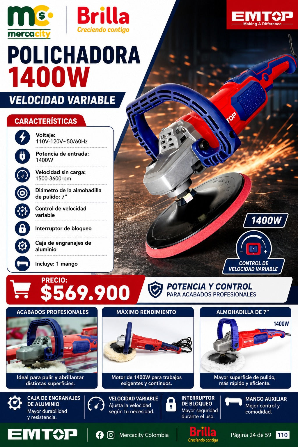 POLICHADORA 1400W