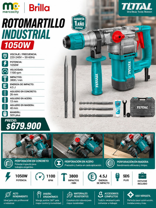 ROTOMARTILLO INDUSTRIAL 1050W TOTAL