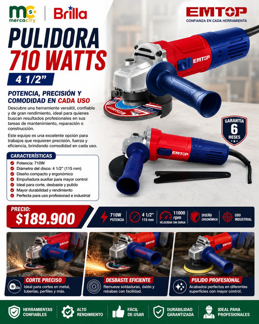 PULIDORA 710 WATTS 4 1/2"