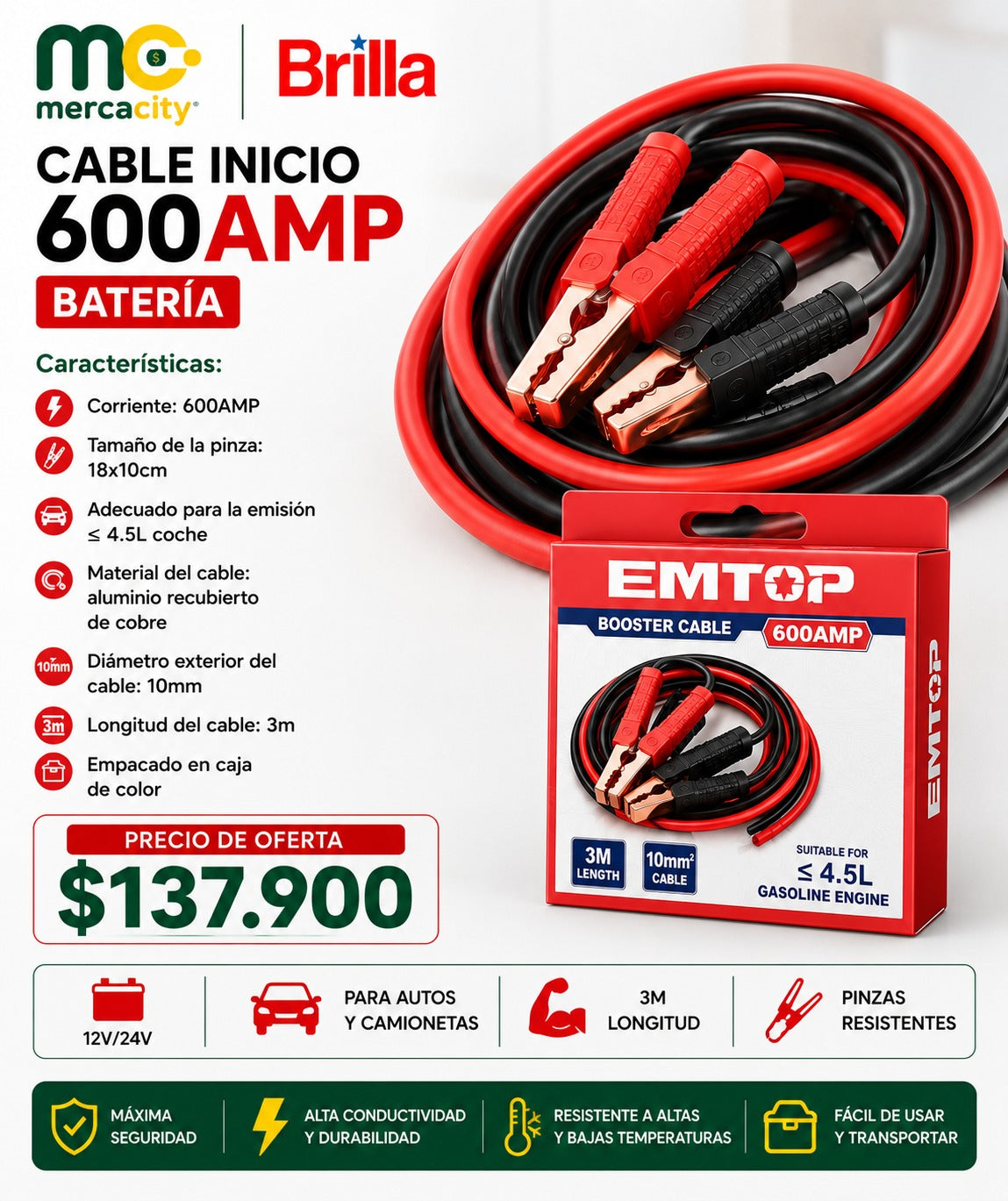 CABLES PASA CORRIENTE PARA CARRO 600AMP EMTOP