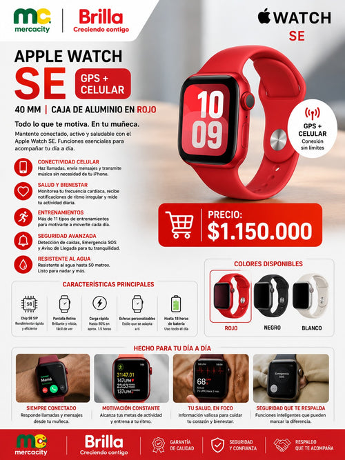 APPLE WATCH SE GPS+CELULAR 40MM COLOR ROJO
