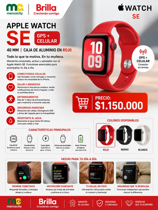 APPLE WATCH SE GPS+CELULAR 40MM COLOR ROJO