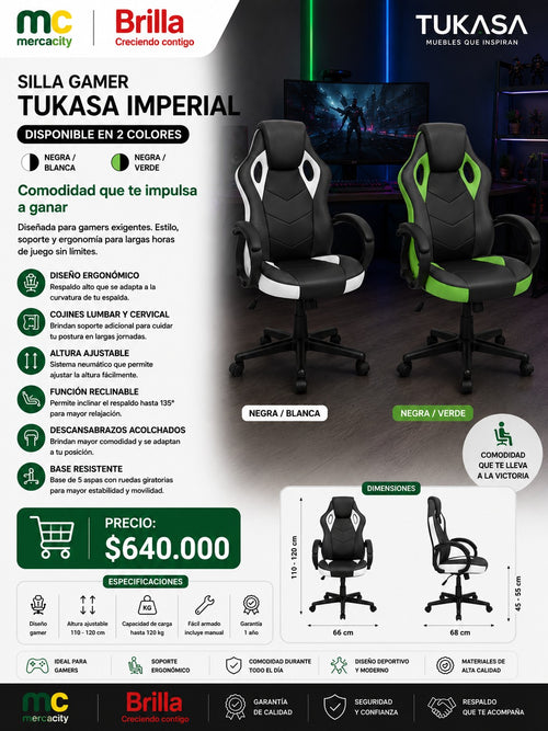 SILLA GAMER TUKASA IMPERIAL