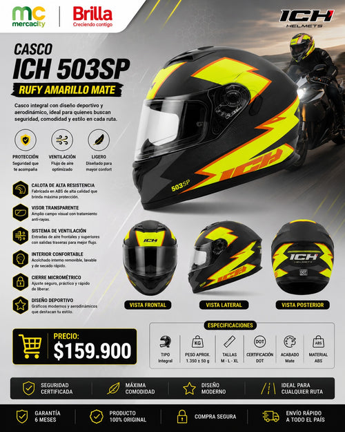 CASCO ICH 503SP RUFY AMARILLO MATE