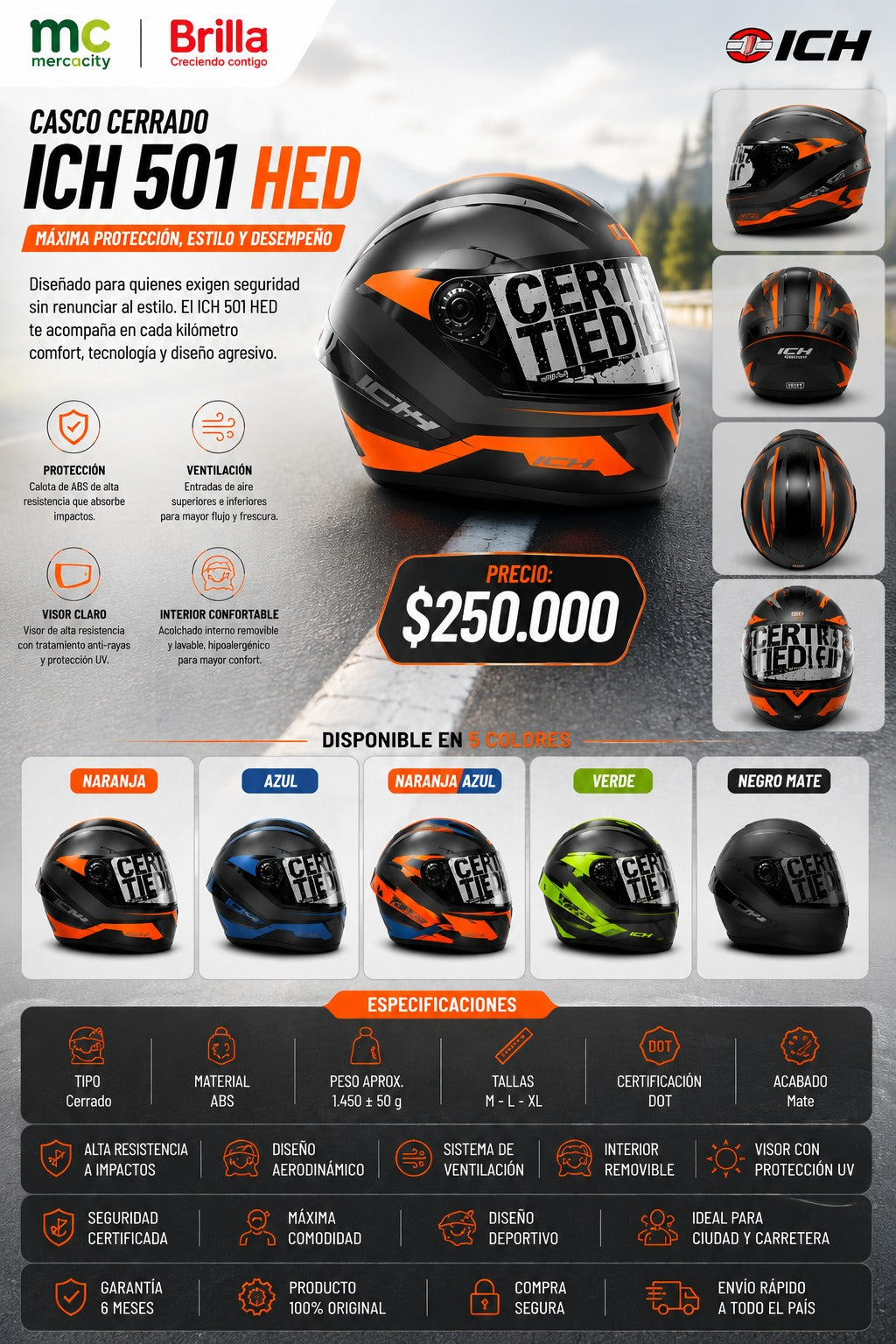 CASCO CERRADO ICH501 HED