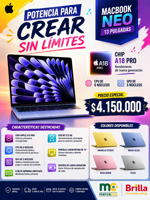 MACBOOK NEO 13 PULGADAS A18PRO