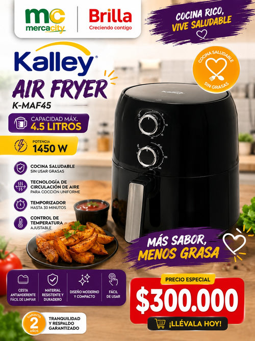 FREIDORA DE AIRE 4.5 LITROS 1450W KALLEY