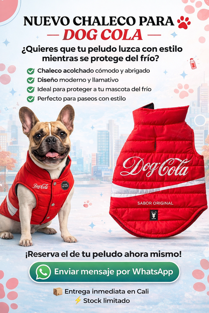 Chaleco Acolchado para Perros “Dog Cola” Rojo 10XL