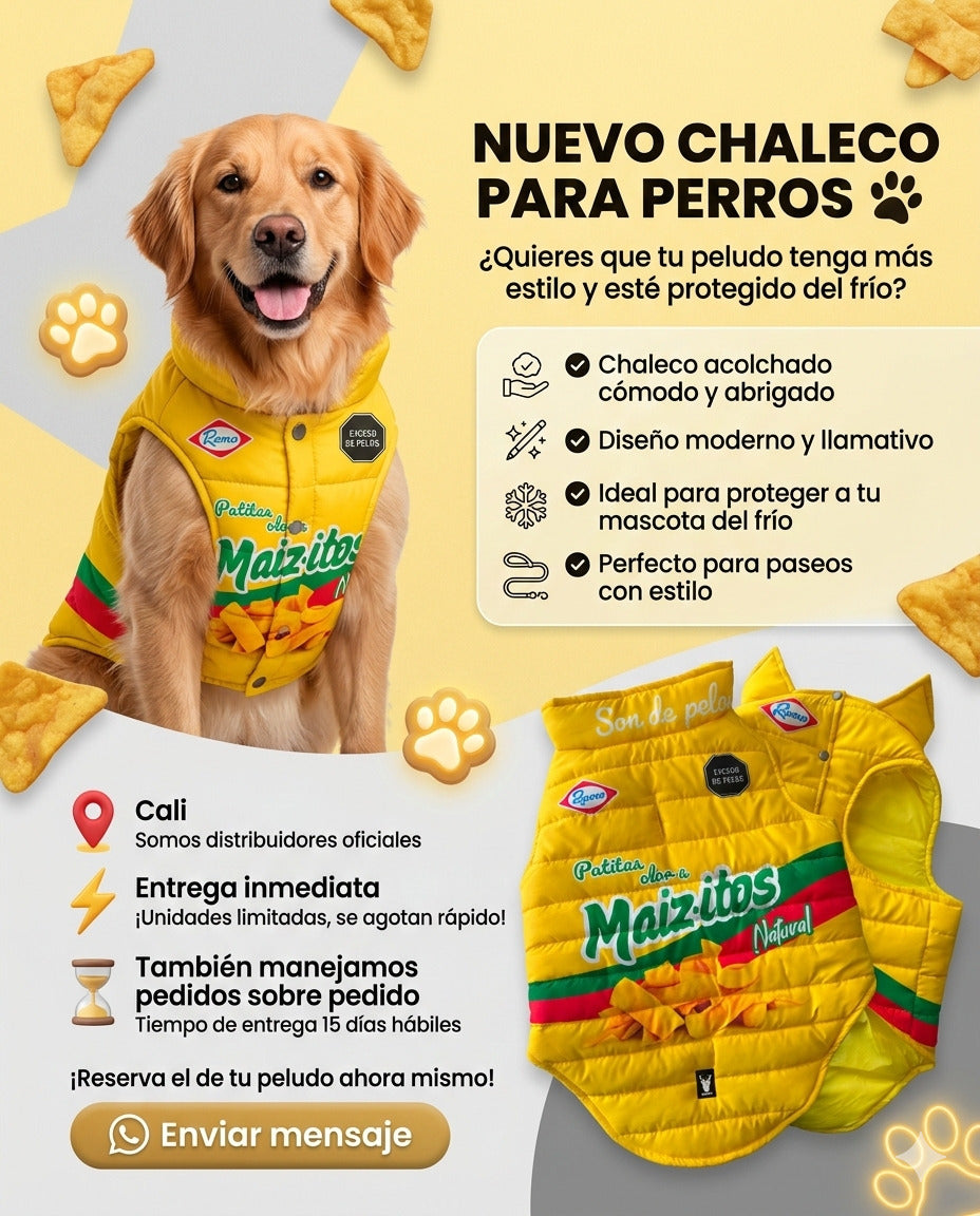 Chaleco para Perros Maizitos Amarillo