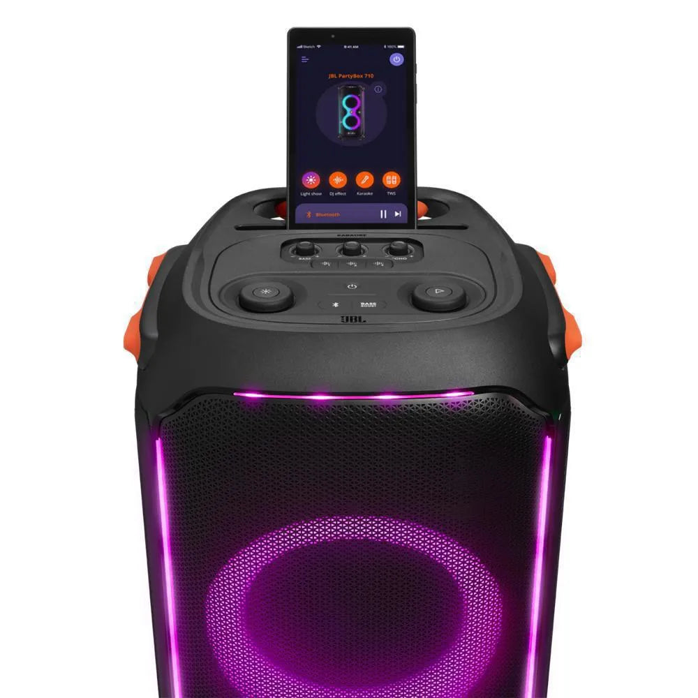 Parlante JBL PartyBox 710 – 800 W Pro Sound, RGB, Karaoke & Ruedas