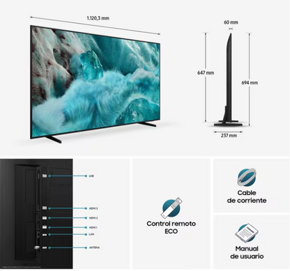 Televisor Samsung 50" QLED 4K Smart TV - 50Q70D | Inteligencia Artificial y Fluidez Extrema