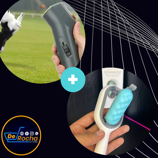 🐾 Combo Inteligente para Mascotas: Juguete Dispensador + Cepillo Removedor de Pelo